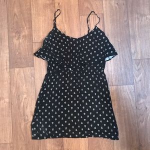 Old Navy Black Floral Flounce Dress L